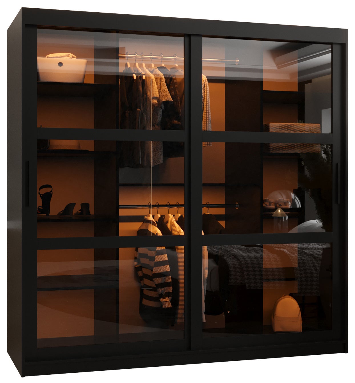 Szafa przesuwna Dome 180 x 62 x 200 czarny
