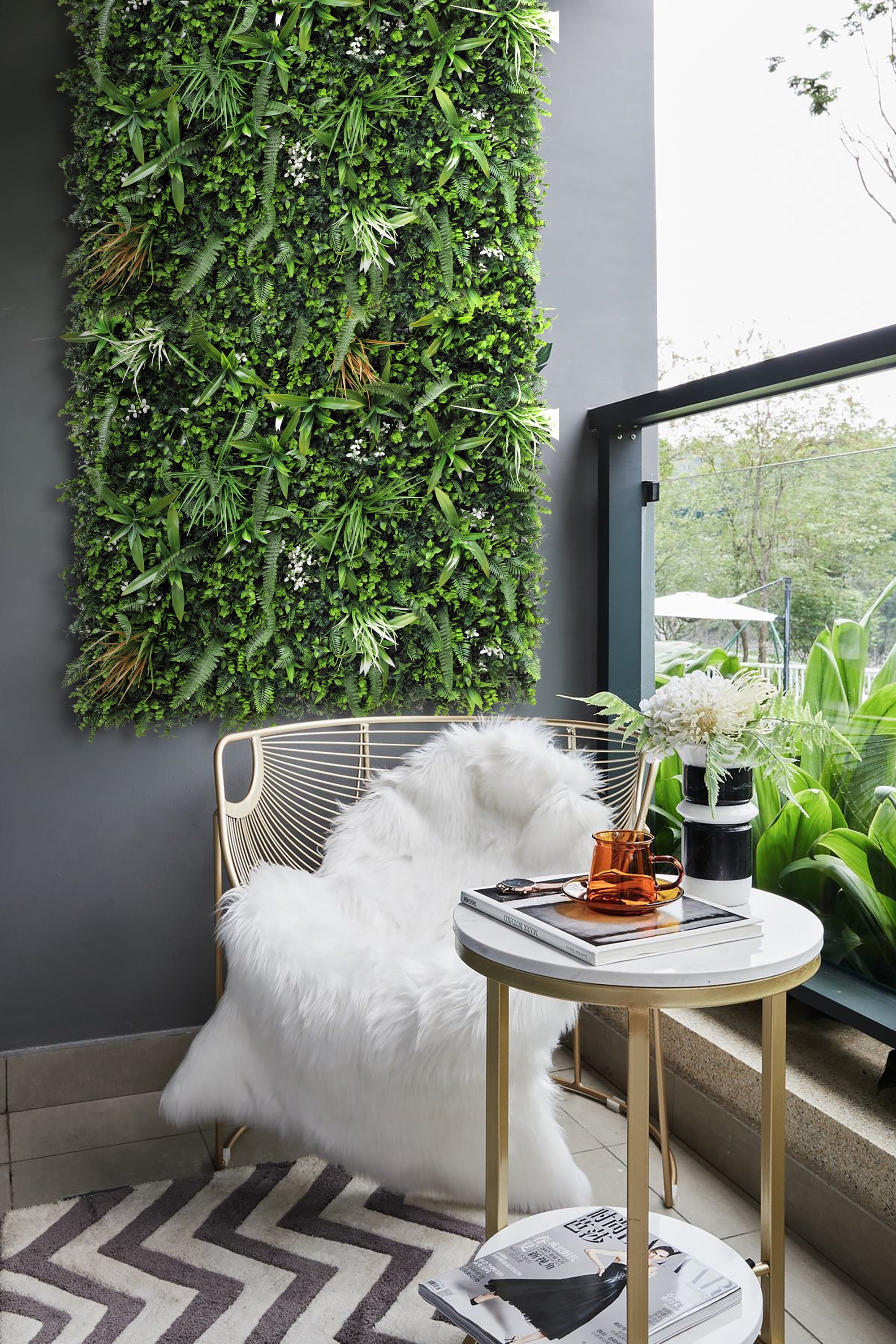 Mur Vegetal Savane decoration murale interieure plaque de 1m x 1m - 10