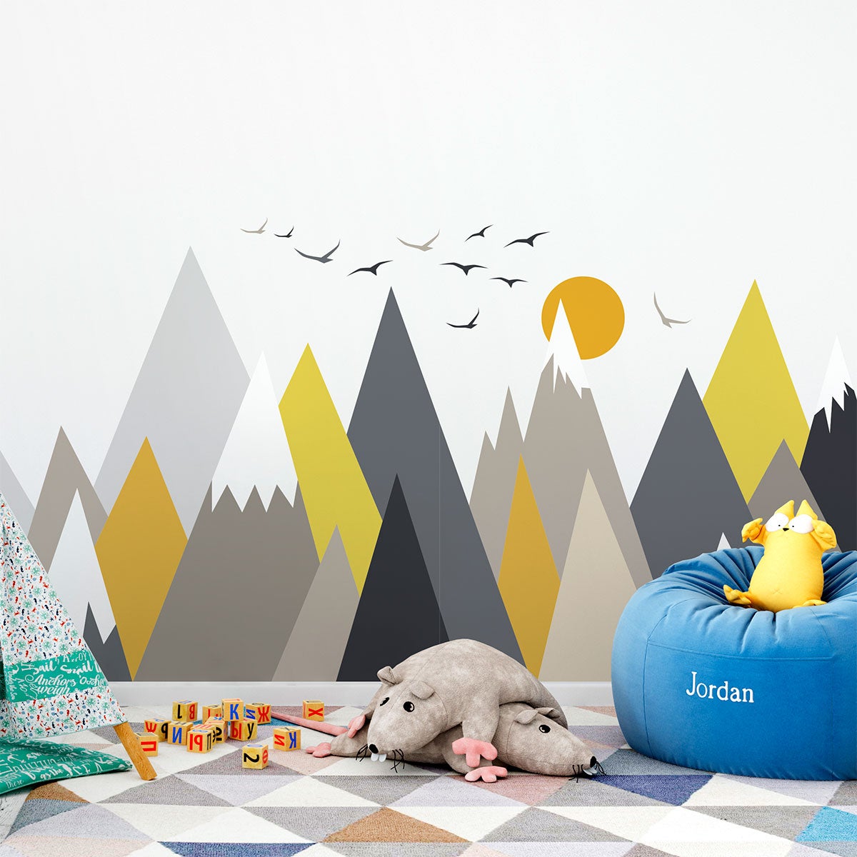 Adesivo bambino di montagna scandinavo lunaka - Sticker adesivo - adesivi murali - 90x135cm - 7