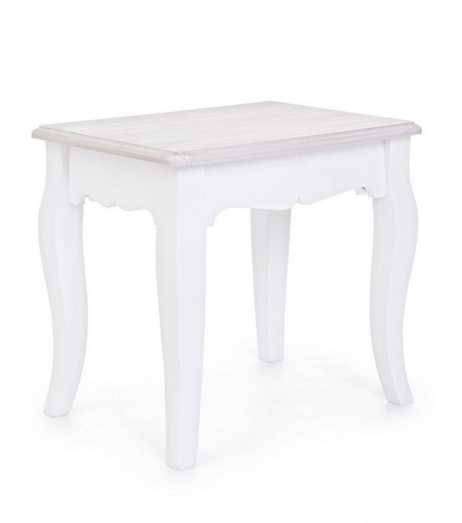 Chevet Shabby en MDF blanc CHARLENE 41x30x h38 cm - 2