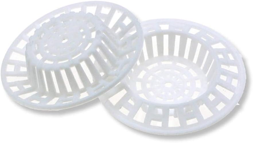 Zestaw 2 plastikowych filtrów do zlewu kuchennego lub łazienki - 7 cm - Białe - Ekonomiczne i trwałe