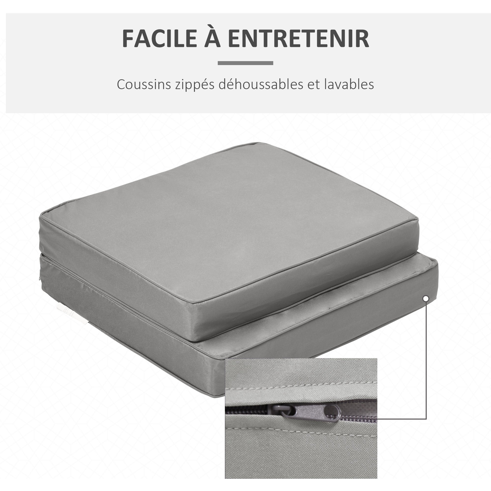 Lot de 2 coussins de chaise Polyester Outsunny - 6