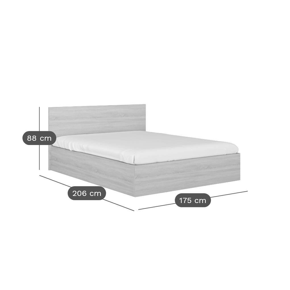 Lit coffre Wilda-160 x 200 cm-Bois Blanchi - 4