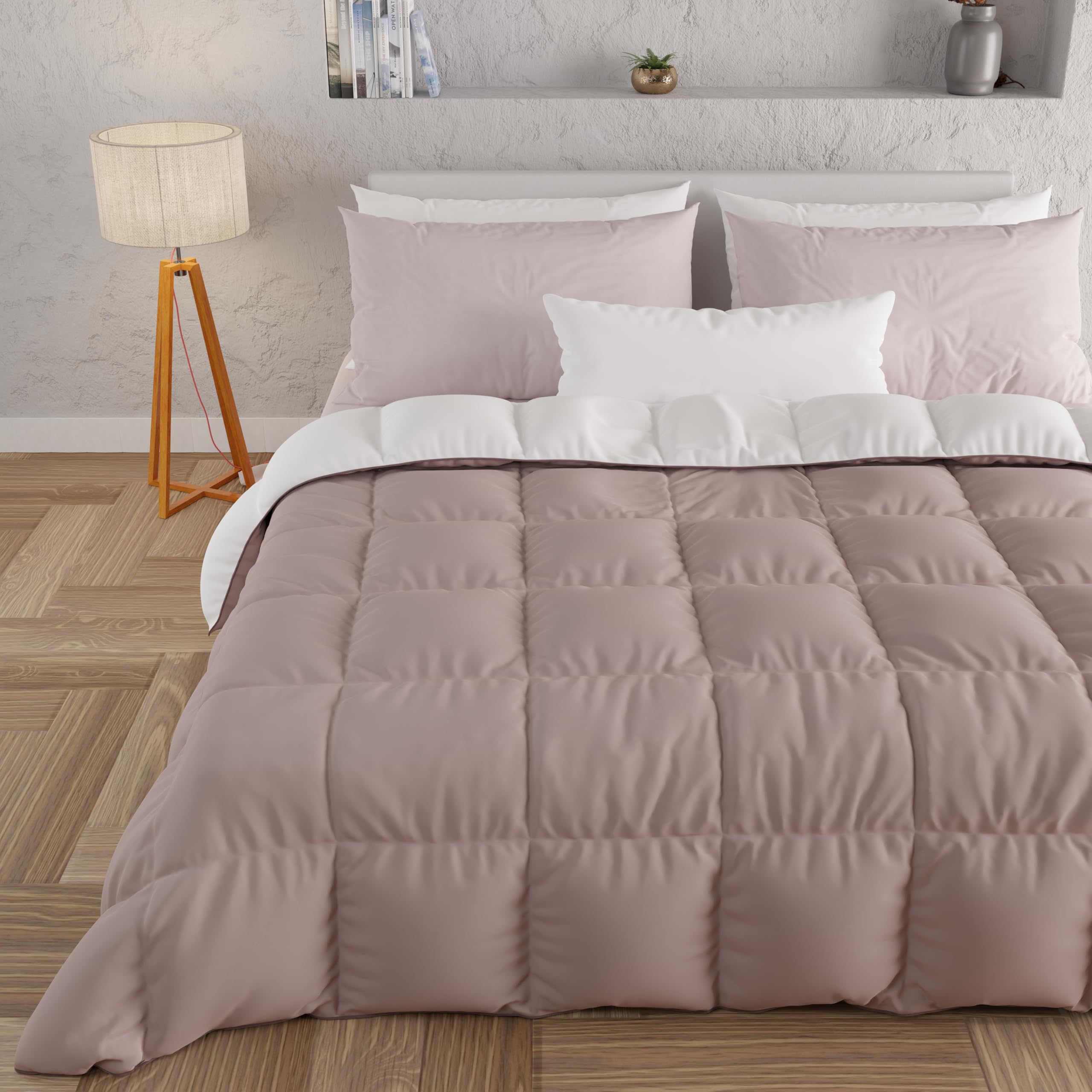 Blanrêve - Piumino in raso a righe - Esthetic e Caldo - per letto singolo - Made in France - 200 x 200 cm
