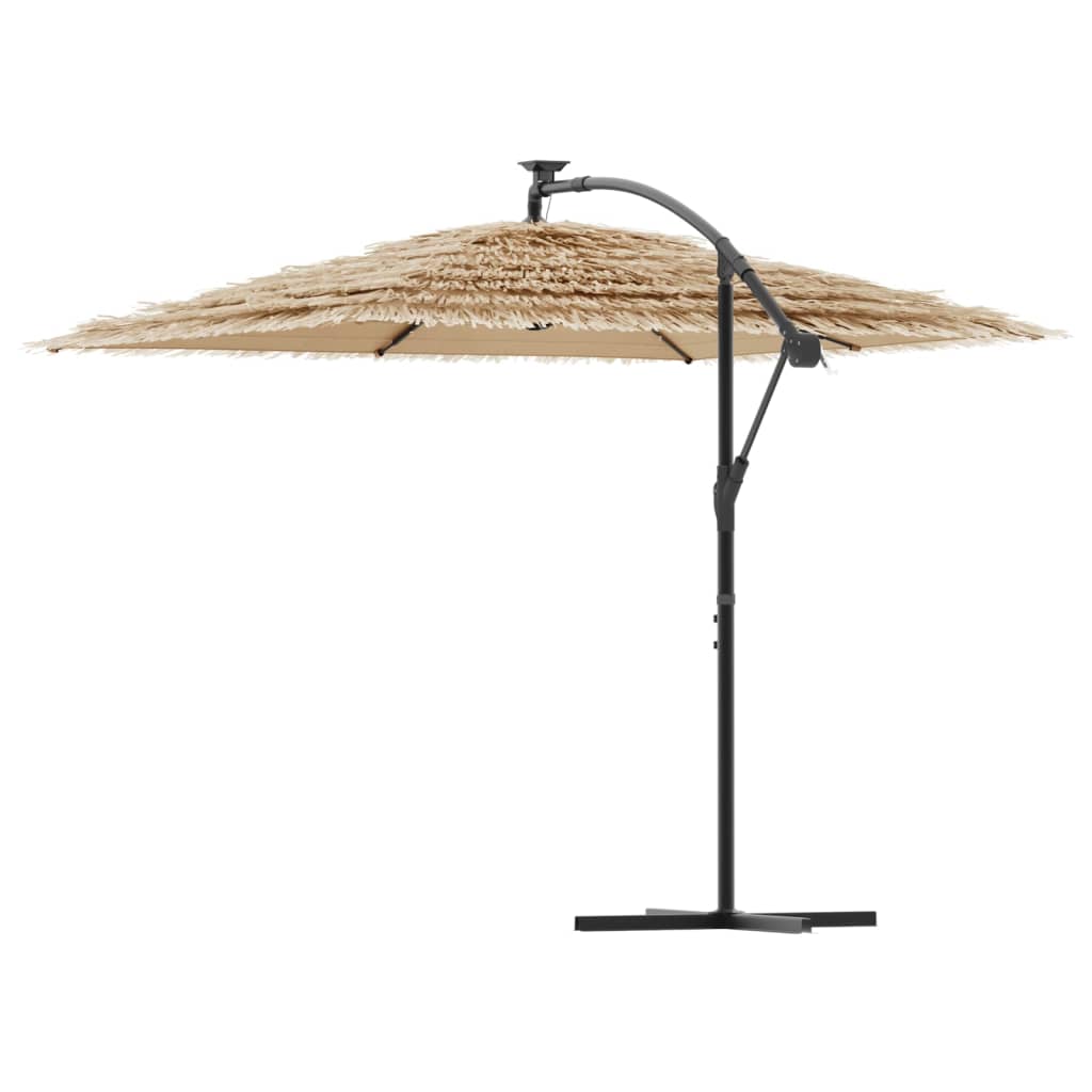 Parasol de jardin avec LED et mât en acier marron 246x246x230cm vidaXL - 6