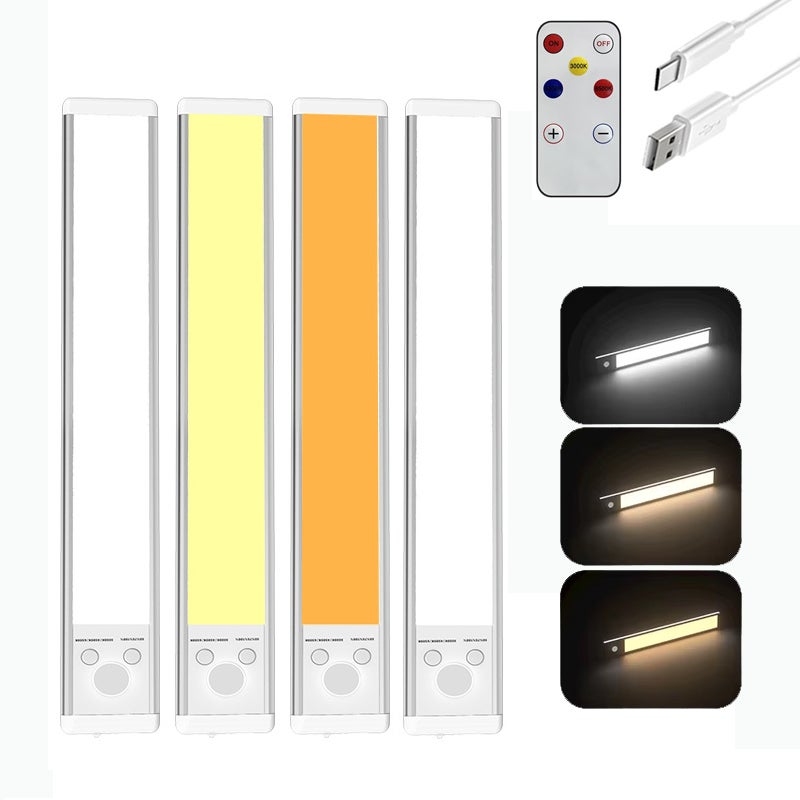 Zestaw 4 bezprzewodowych lampek LED z czujnikiem ruchu (24 cm), 1500 mAh, ładowane przez USB, 3 regulowane poziomy świecenia