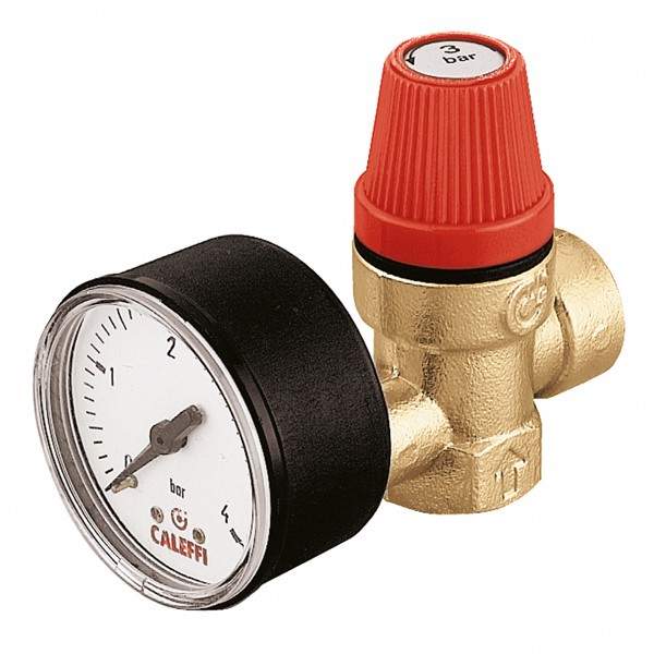 Vanne de sécurité ordinaire certifiée Caleffi 313 1/2” avec manomètre — free download