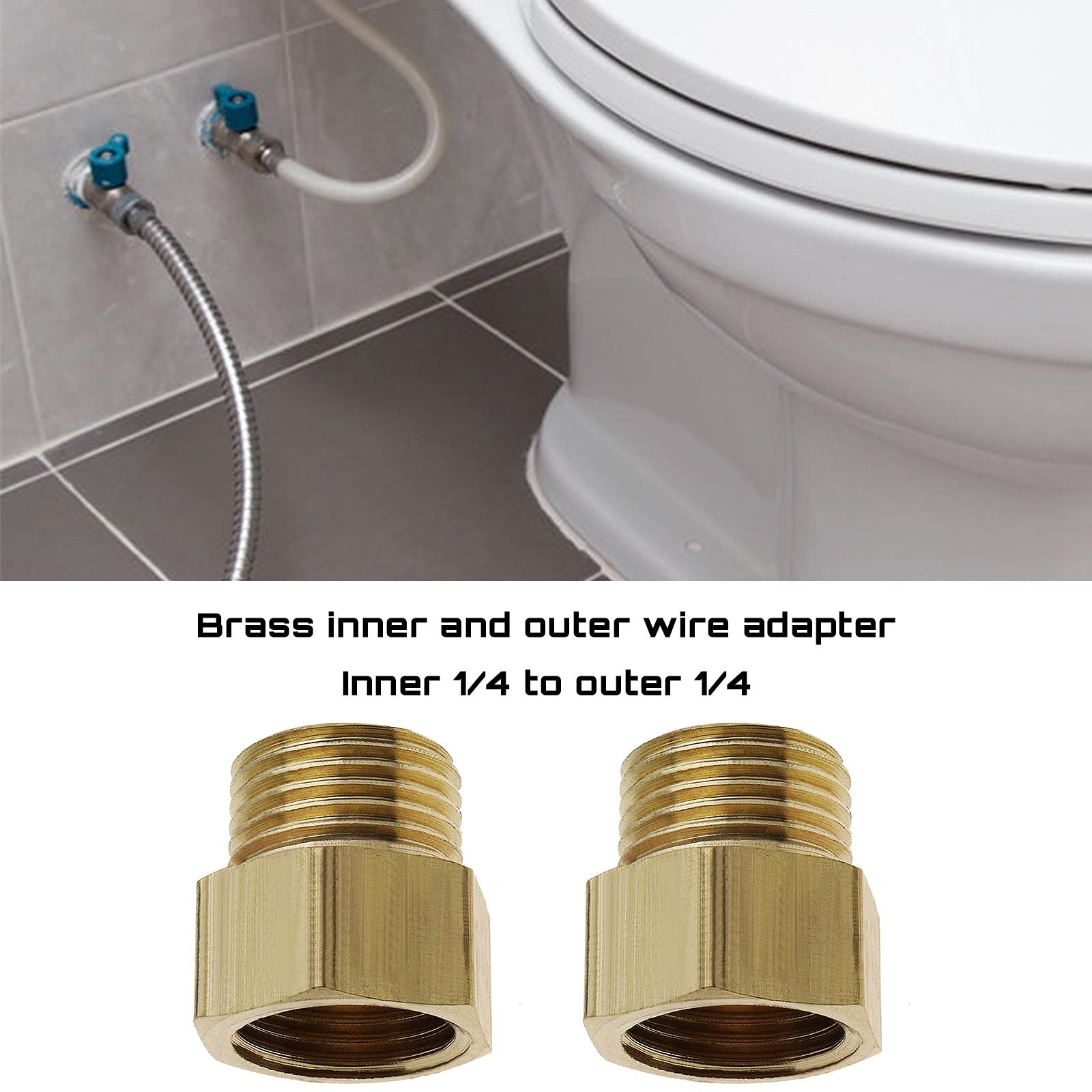 EMagTech 4 Adattatori Per Tubi In Ottone – Da 1/2 Pollice Femmina A 1/4 Pollice Maschio BSP, Raccordo Riduttore Per Aria, Acqua, Gas