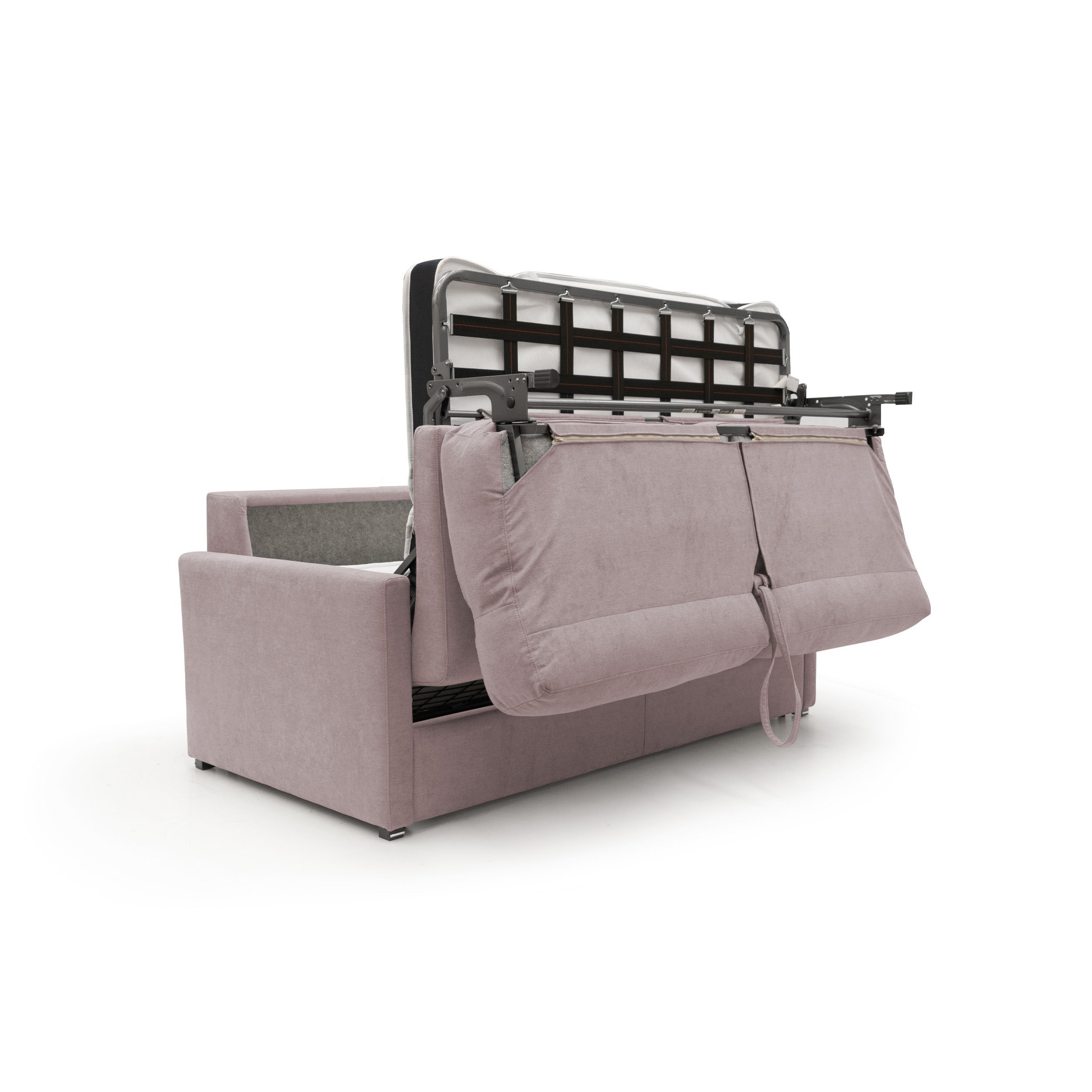 Margot Canapé lit convertible en tissu doux imperméable T02 176 cm (mat. 140x197) rose - 5