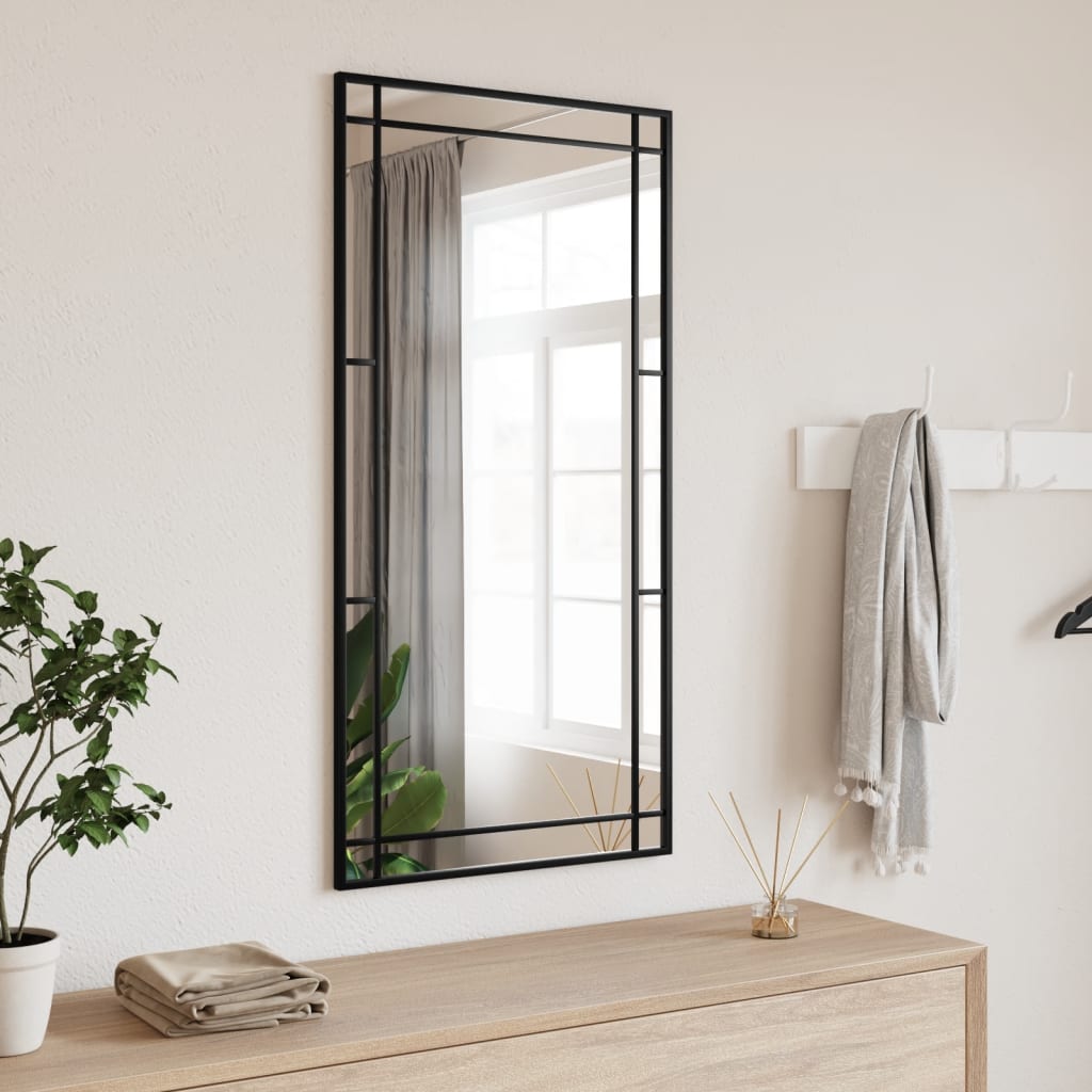 Vidaxl Espejo De Pared Rectangular De Hierro 50X100 Cm Negro , Leroy Merlin