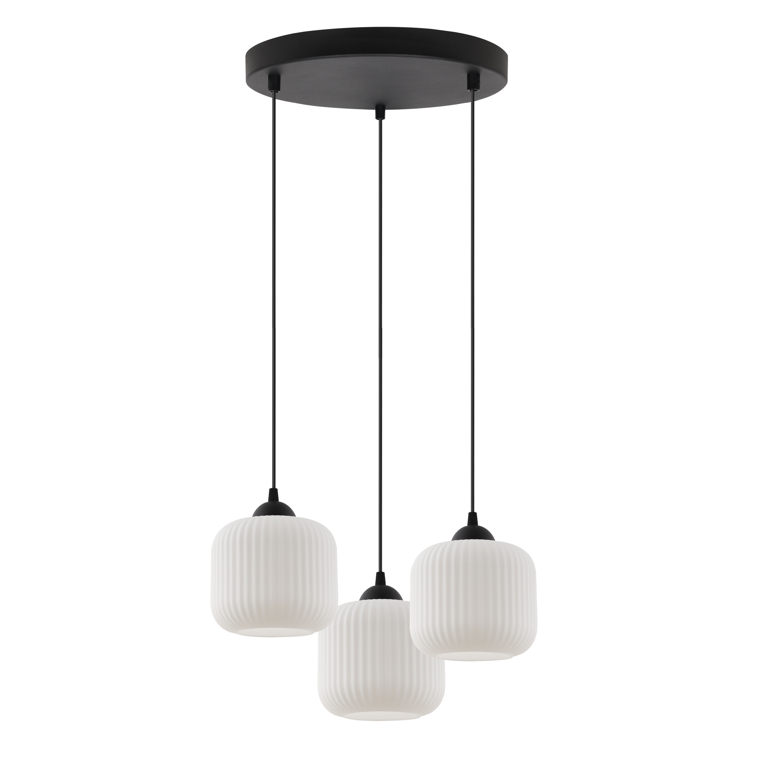 Lampa sufitowa wisząca Riffle loft 3xE27 klosz walec czarny/biały Light Home LH - 7