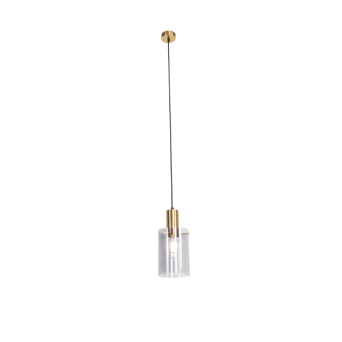 Qazqa nowoczesny lampa wisząca z kloszem (1 punkt) inteligentny - Vidra - złoty/mosiężny, żarówkami LED 7w, e27, 2700k - 6500k