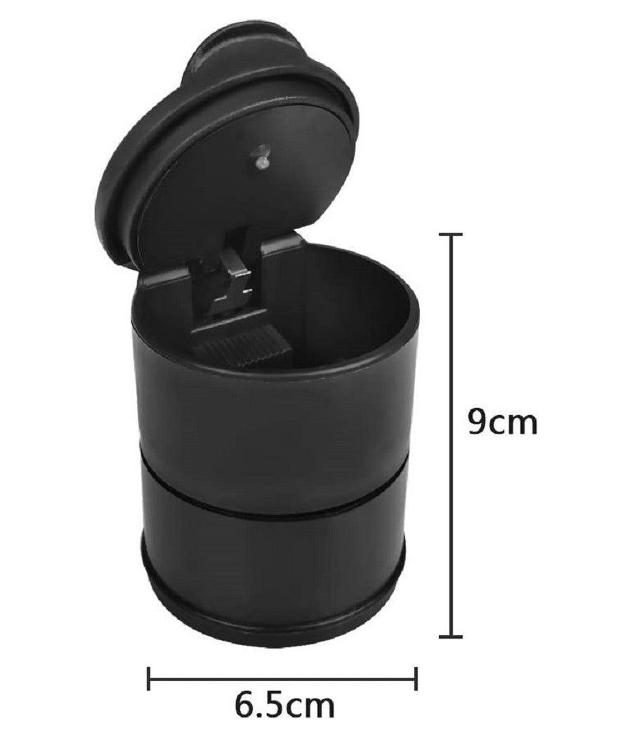 Posacenere Da Auto Con LED E Coperchio - Design Con Motivo Rombo - Portatile E Sicuro - Foto 4