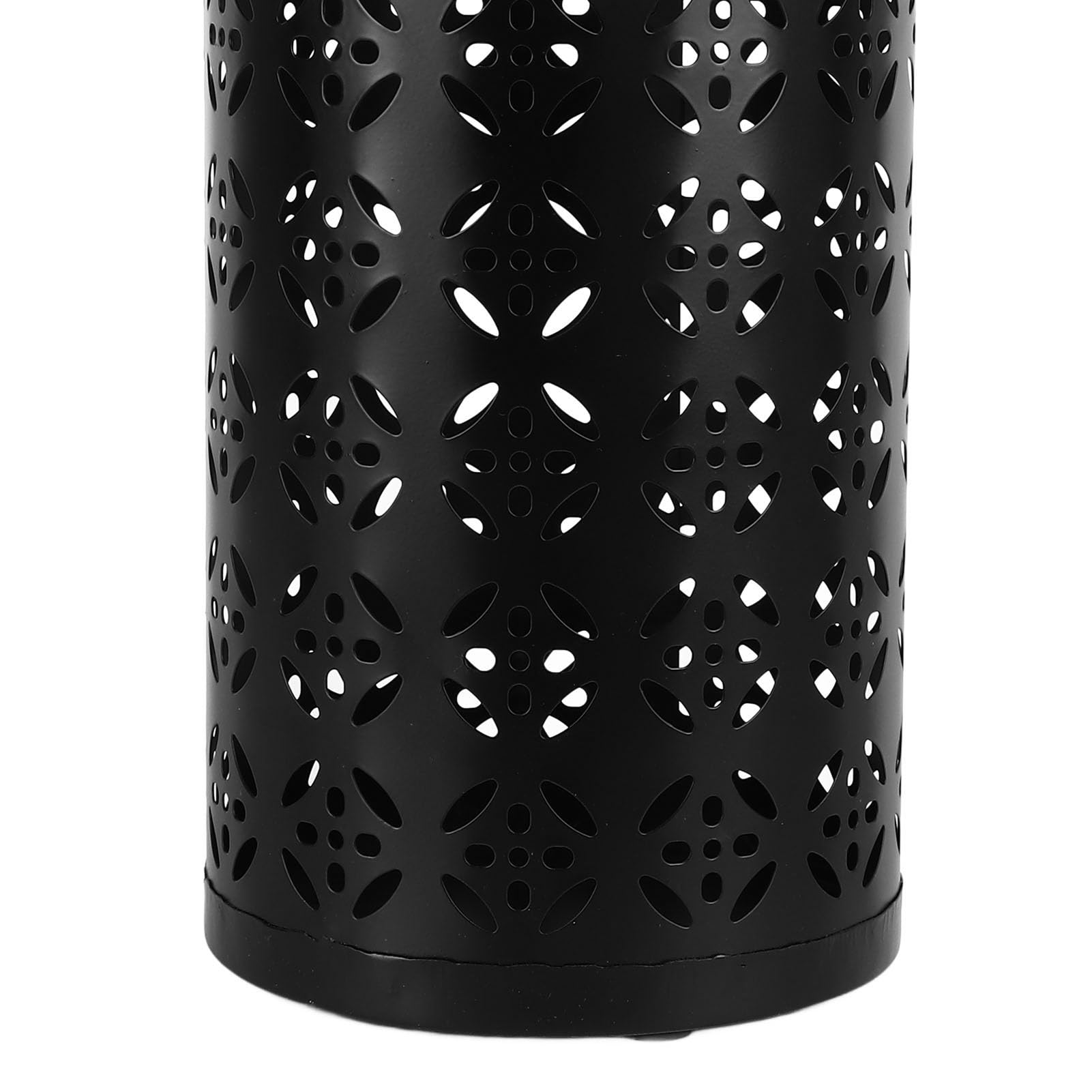 Porte-parapluies rond en métal ajouré 23x15x15cm, antirouille et élégant, pour entrée et bureau, noir – ComfortXL - 8
