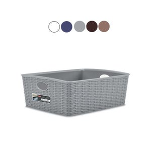 Lot De 10 Paniers De Rangement En Plastique Gris Empilables - 24,5 X 18 X 10 Cm - Pour Cuisine, Bureau, Tiroirs