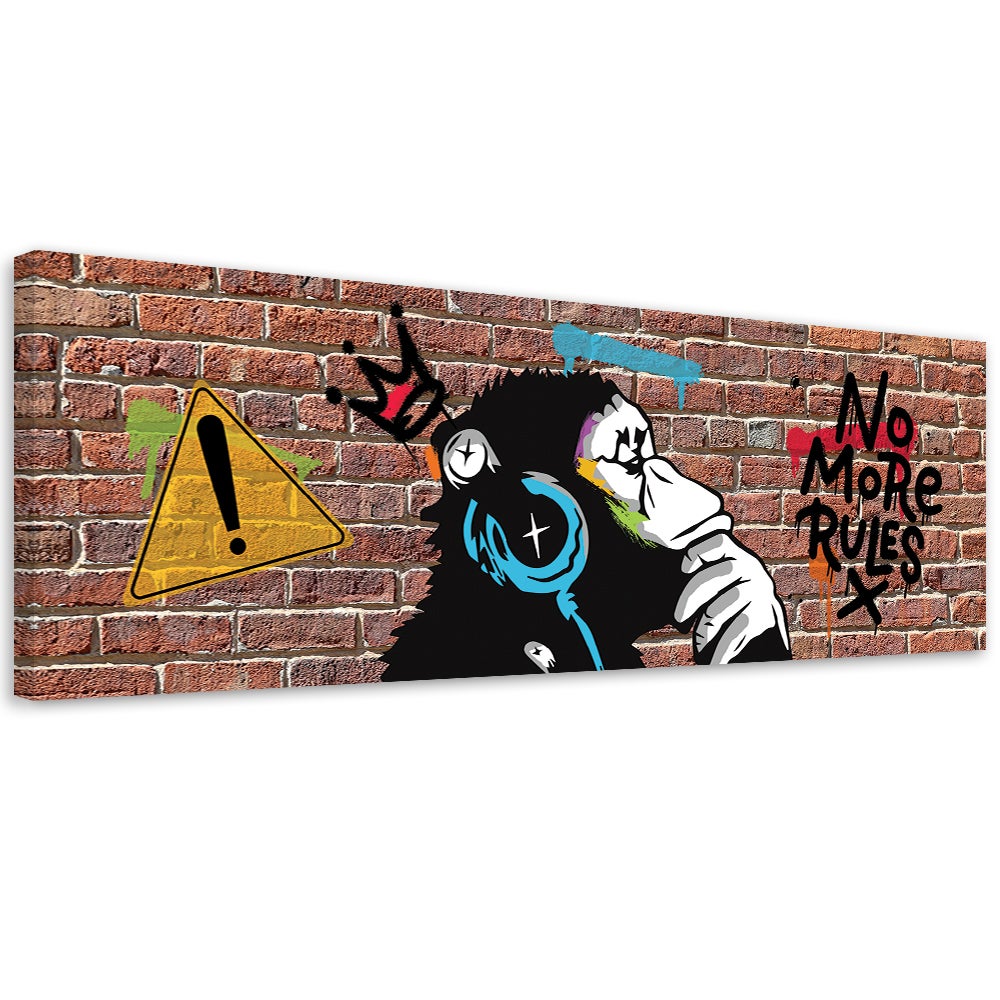 Obraz na płótnie, Banksy DJ Małpa 90x30