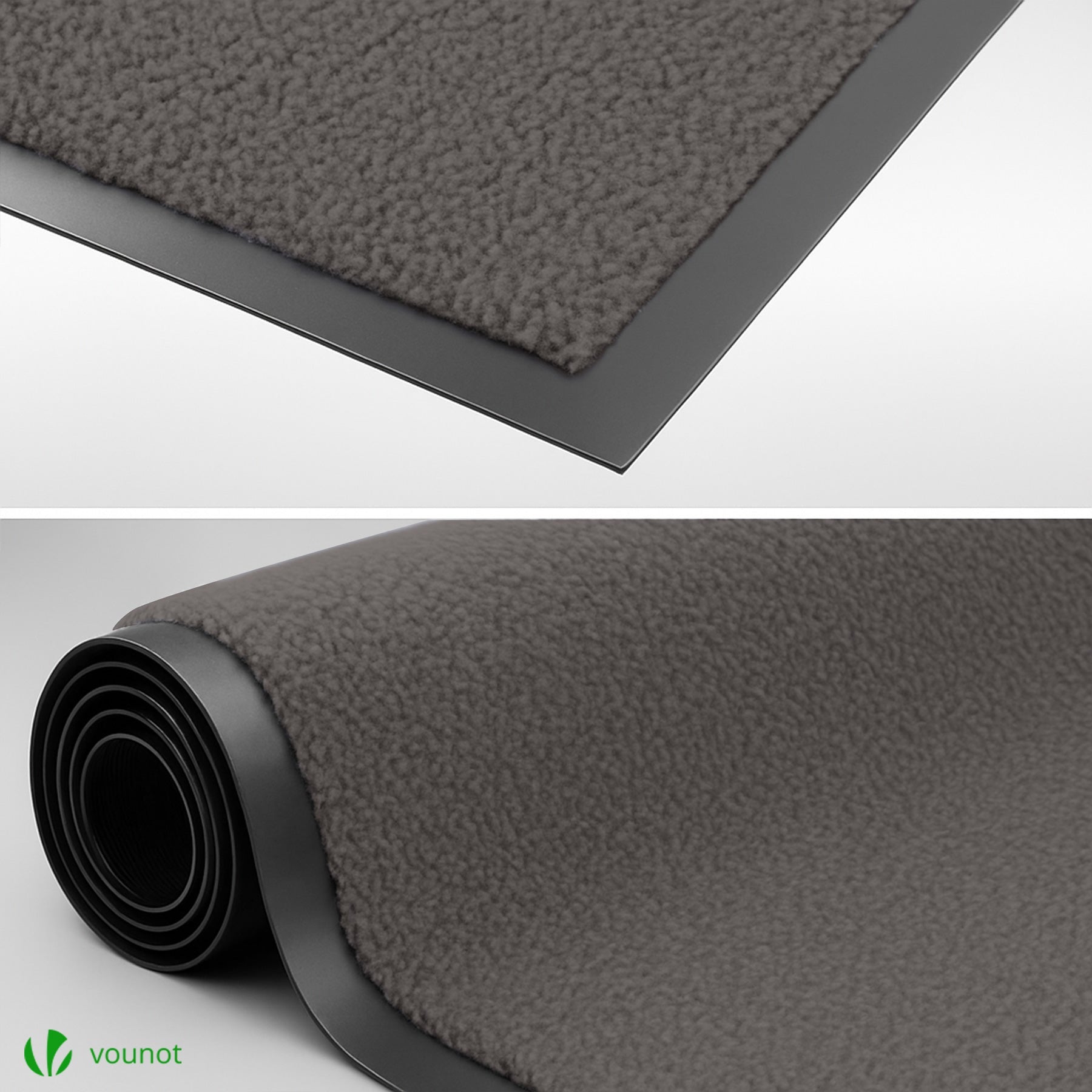 Tapis de porte paillasson d'entrée 90x150cm - antidérapant antipoussière imperméable lavable - anthracite - VOUNOT® - 6