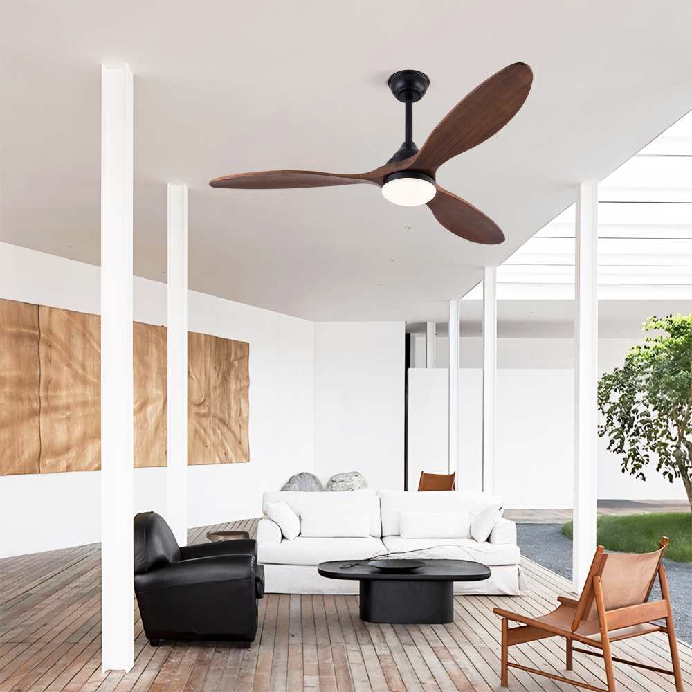 Ventilateur Plafond 132 cm Noir avec LED – 3 Pales Bois Massif, Moteur DC Silencieux, Télécommande avec Mémoire - 4