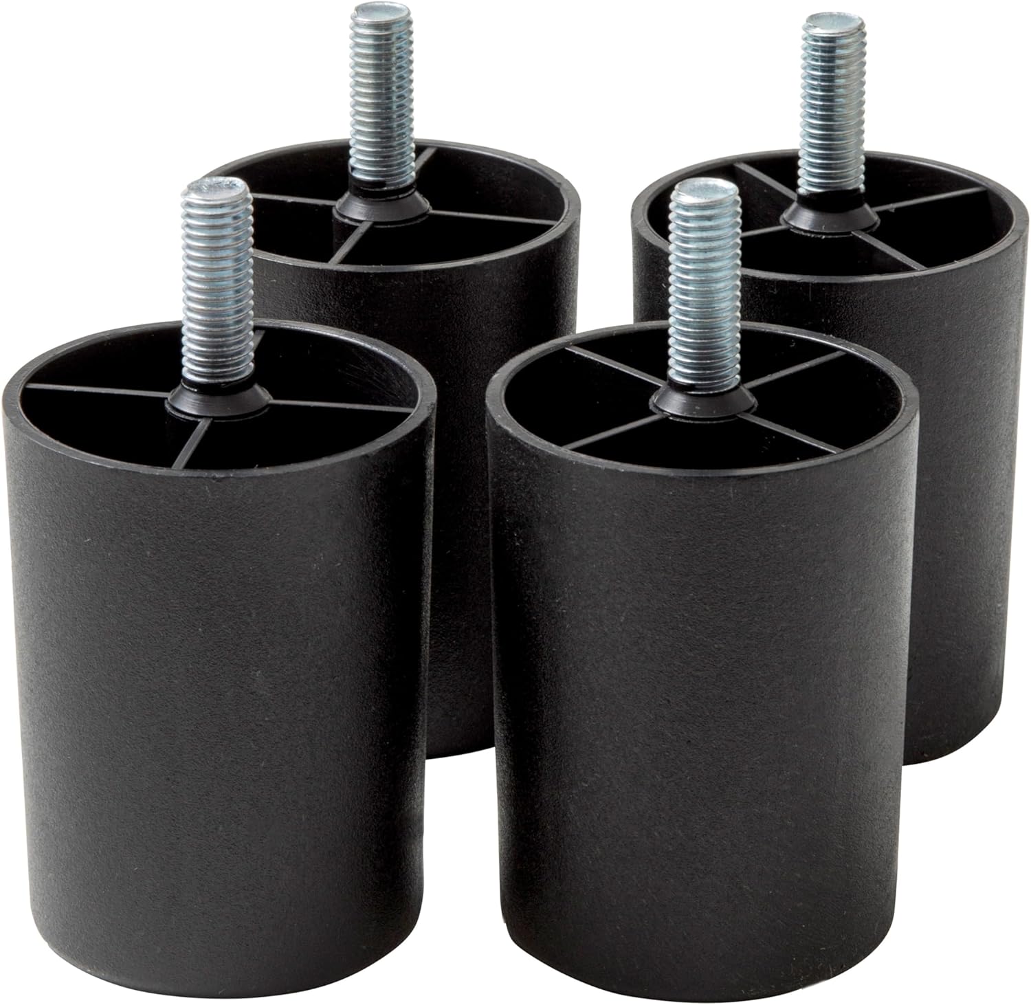 Zestaw 4 plastikowych nóżek do sof i mebli - wysokość 80 mm - czarne platynowe nóżki - kolor czarny - wysokość 8 cm