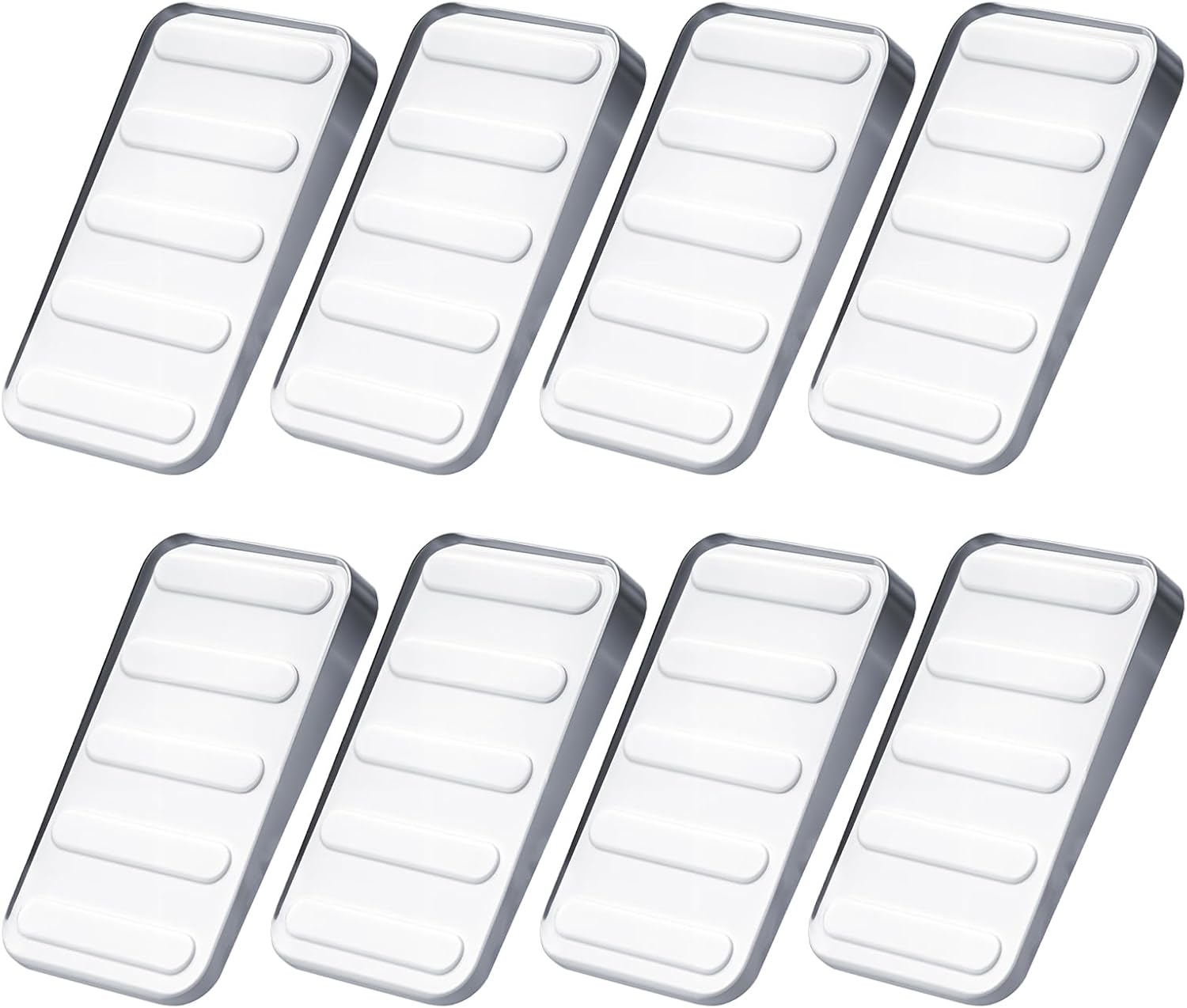 Zestaw 8 plastikowych klinów - 5 x 3 cm - Przezroczyste - Antypoślizgowe - Do podłóg, drzwi, okien, szkła, stołów, szaf