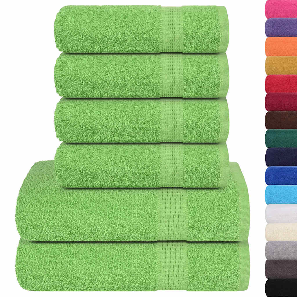 Runico Juego Toallas 6 Piezas 100% Algodón | Fabricado En Italia | Tamaños Baño, Cara Y Bidé | Ultra Absorbente | Certificado OEKO-TEX