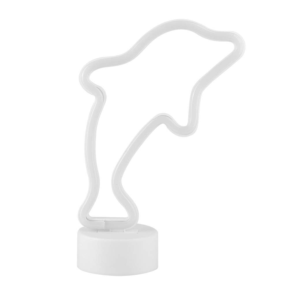 Lampa LED neonowa w kształcie delfina, mała, wodoodporna lampka nocna, dekoracja stołu, ozdoba