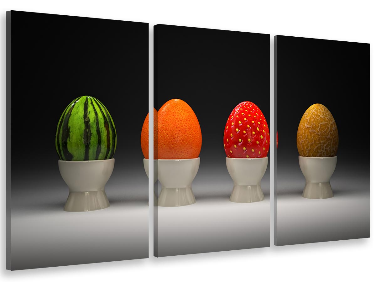 Tableau triptyque cuisine fruits en coque - 90x60 cm | Leroy Merlin