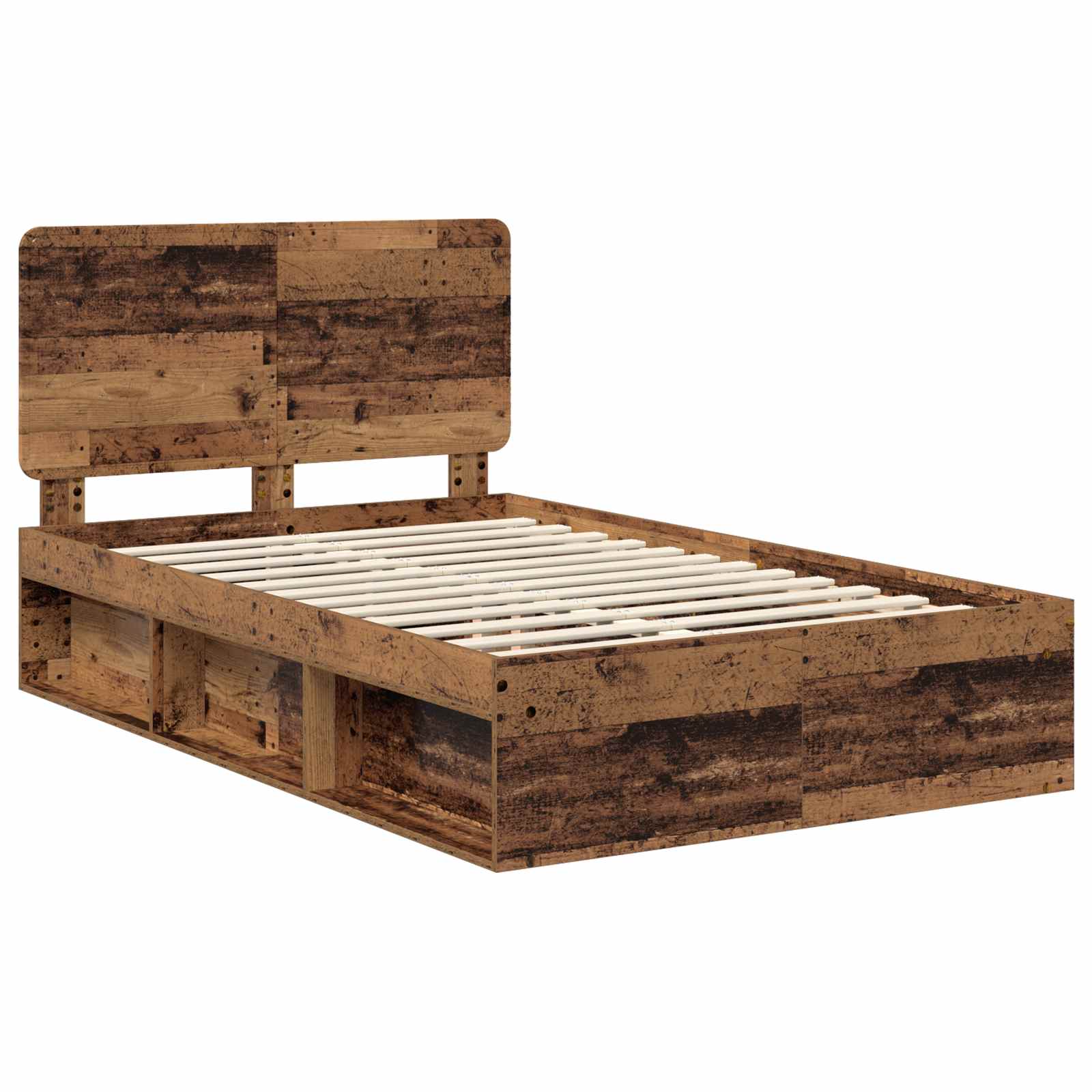 Cadre de lit bois ancien 135 x 190 cm en pin massif - 4