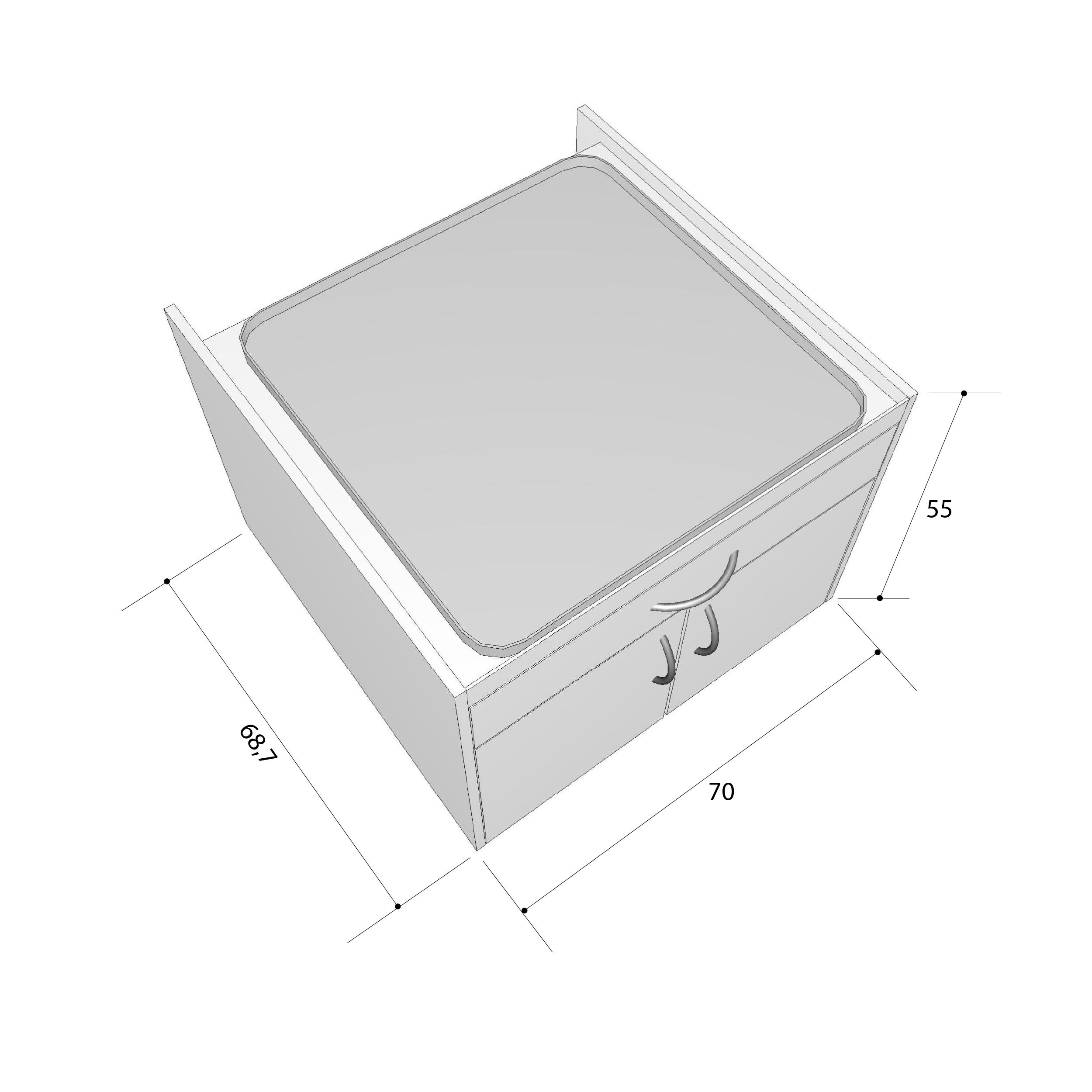 LANDAU Mueble bajo lavadora, 1 bandeja, 1 cajón extraíble y 2 puertas BLANCO - 6