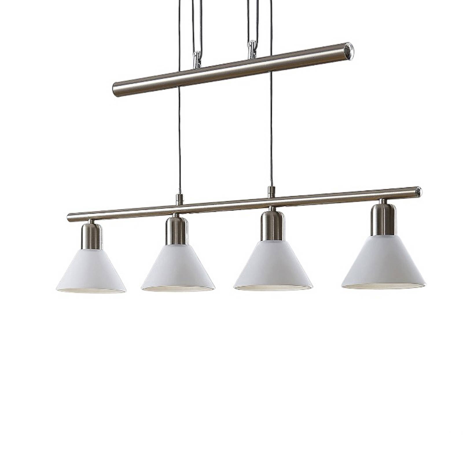 Lámpara colgante lindby delira, níquel de 4 luces, regulable en altura, lámpara colgante, lámpara colgante, lámpara, lámpara de techo, lámpara de