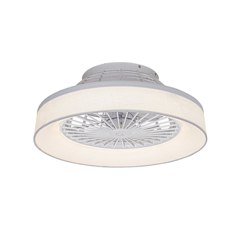 Biały wentylator sufitowy z efektem gwiazdy 47 cm z LED ściemnialny z pilotem - Emily