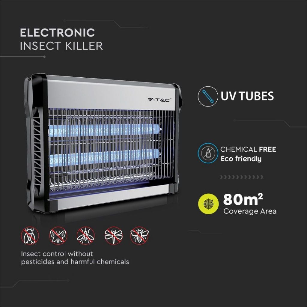 Moustiquaire électrique avec tubes UV T8 2*10W 80sqm - 2