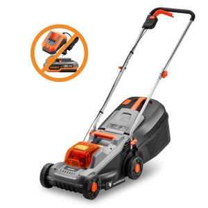 Tondeuse Manuelle VONROC 300 Mm - Lames Acier, Hauteur Réglable, Support Inclus