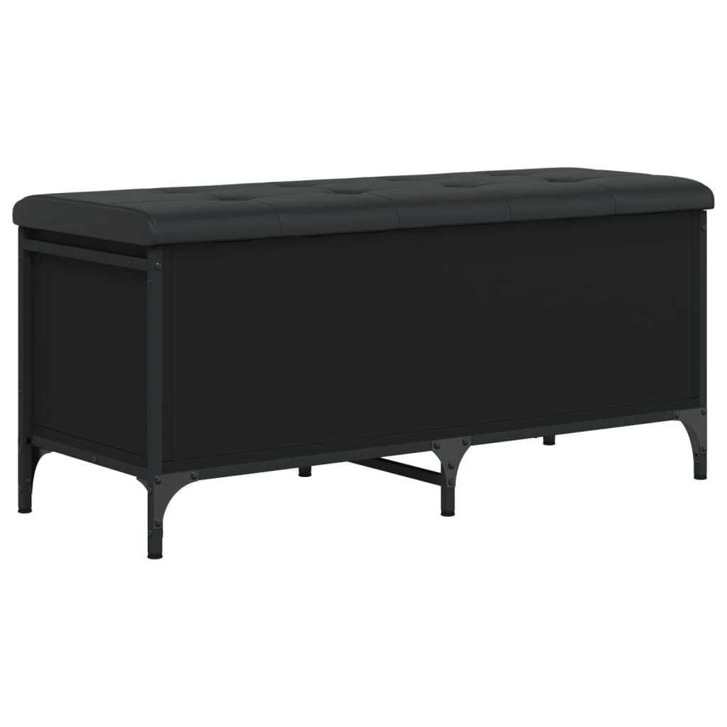 Banc d'intérieur | Banc de rangement noir 102x42x45 cm bois d'ingénierie CFW65672 - 7