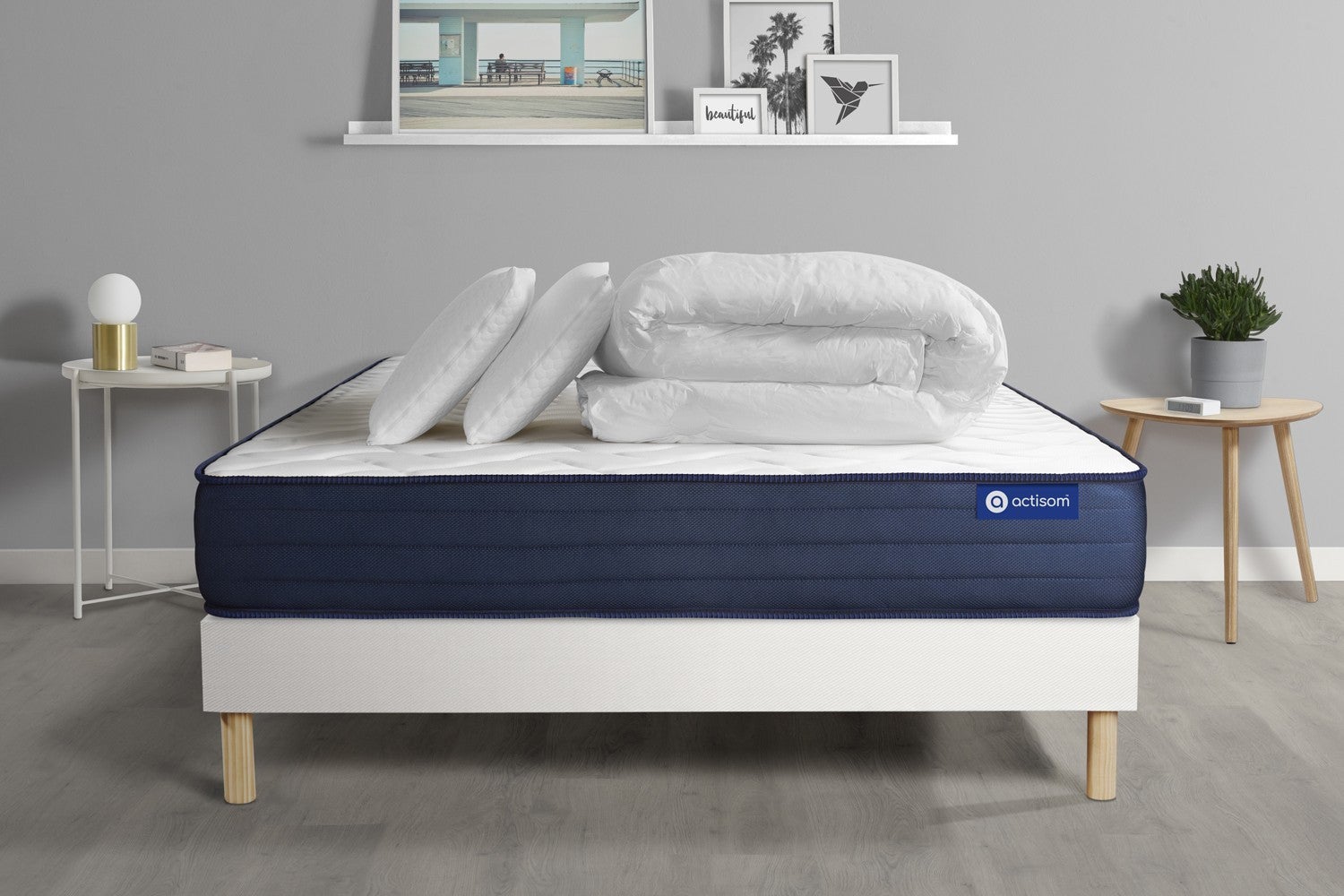 Ensemble matelas 140 x 200 cm Soft - Mousse - Ep : 19 cm - Très ferme