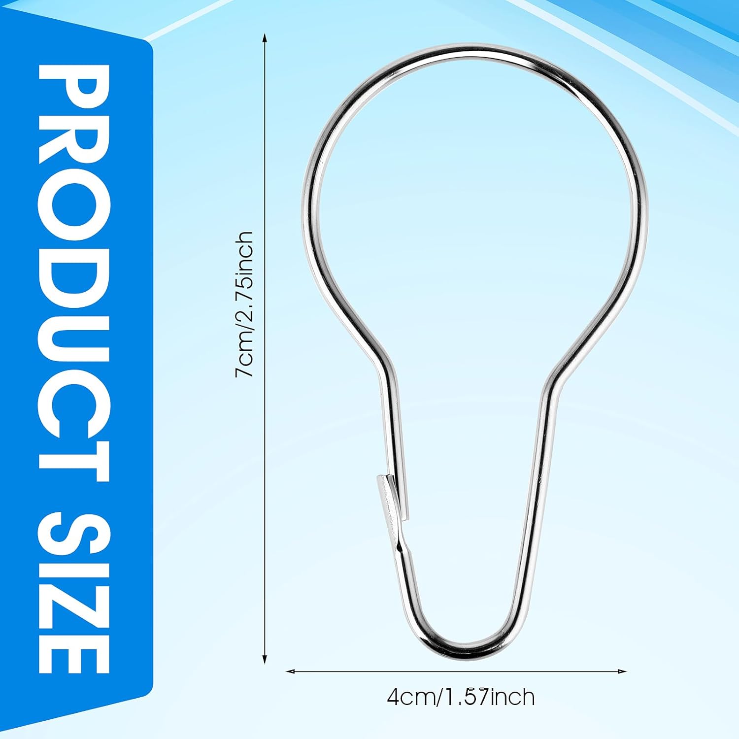 Ganci A S Per Tenda Doccia BellRhein - 24 Pezzi MetallO Antiruggine