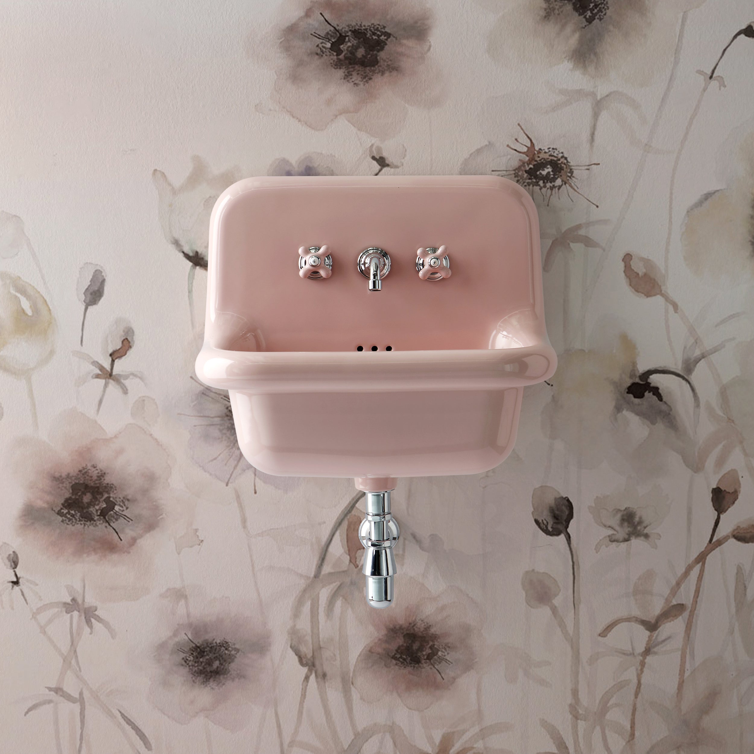 Lavabo Rétro Rose Pastel Brillante 60cm TRUE COLORS signé BLEU PROVENCE - 2