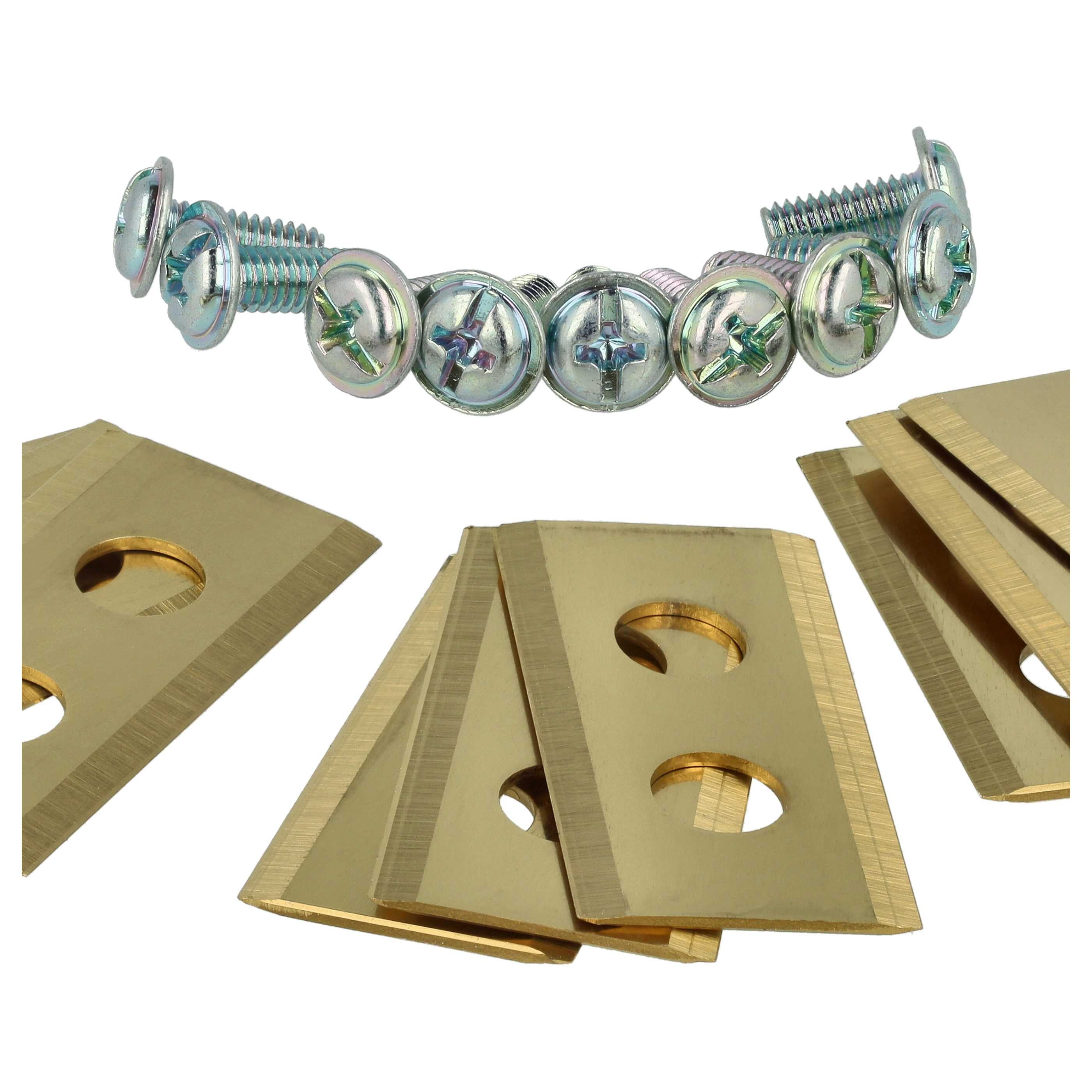 vhbw 18x Lama di ricambio compatibile con Worx Landroid M1000 WG791E.1, M1000i WG796E.1 tagliaerba - oro, in acciaio (rivestito in titanio) - 5
