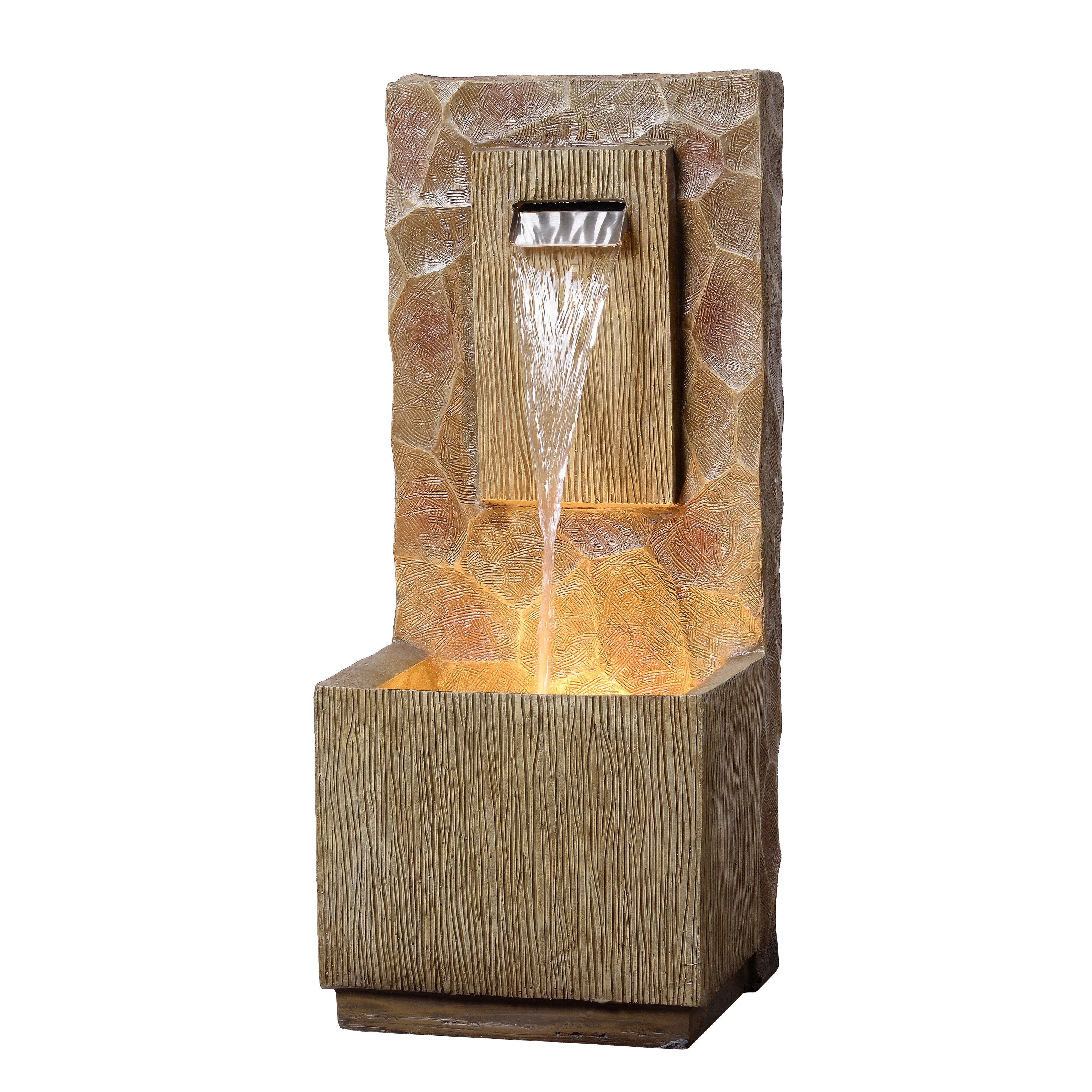 Fontaine cascade extérieure LED, 81cm, Marron, TEAMSON HOME - 4