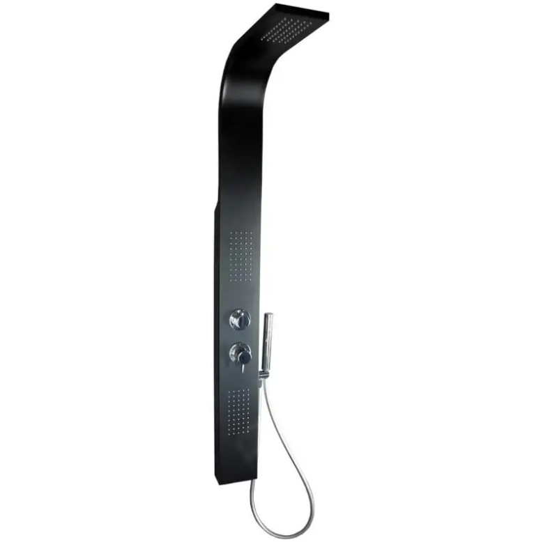 Columna de ducha equipada con hidromasaje negro damast crio 13070 - negro mate
