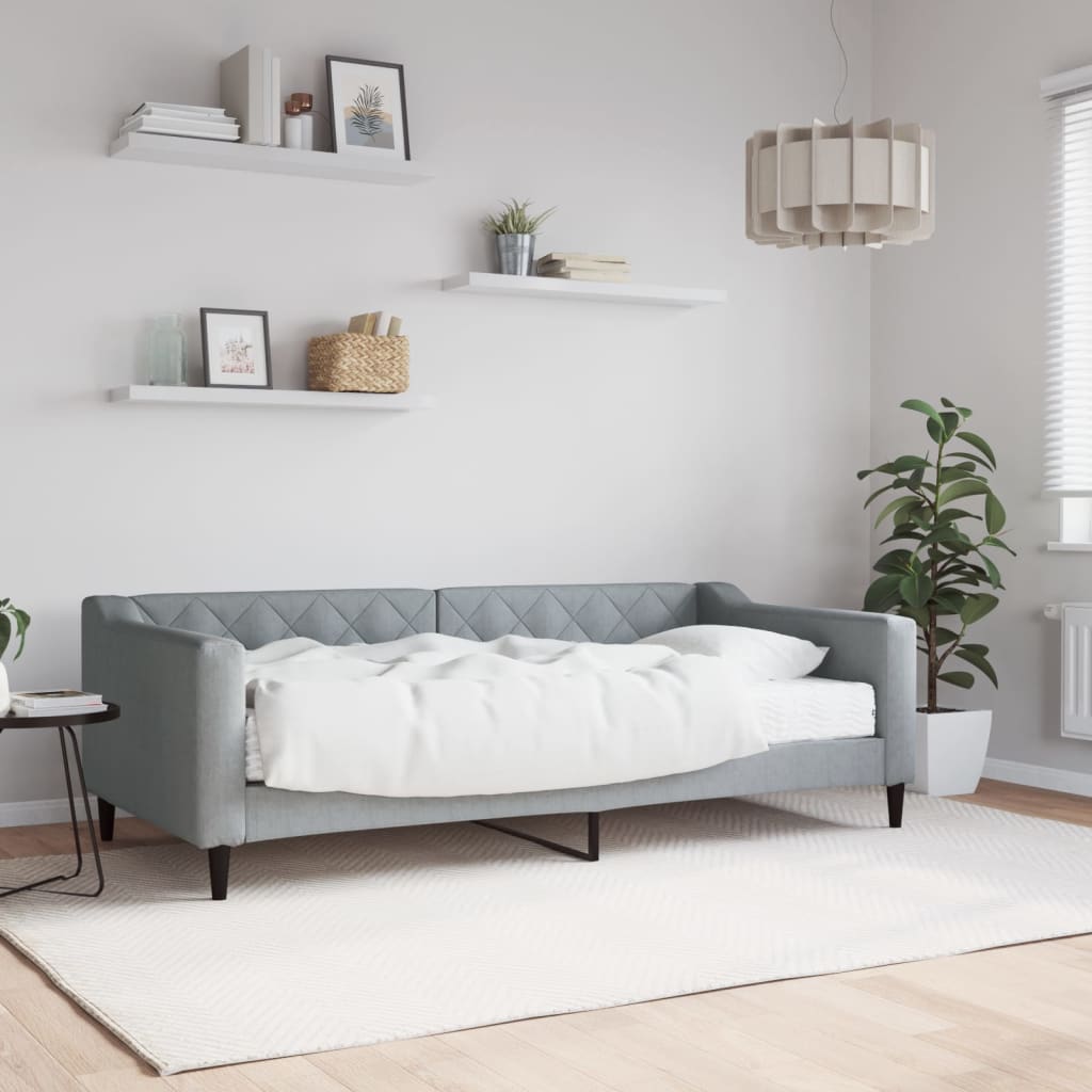 Divano Letto con Materasso Grigio Scuro 80x200 cm in Velluto