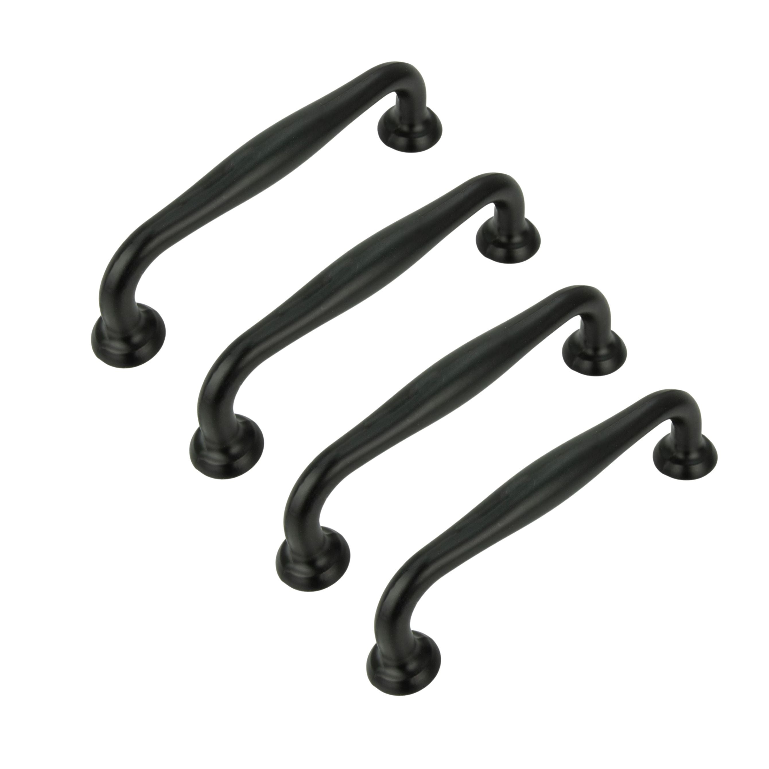 4 x Uchwyt meblowy czarny 96 mm