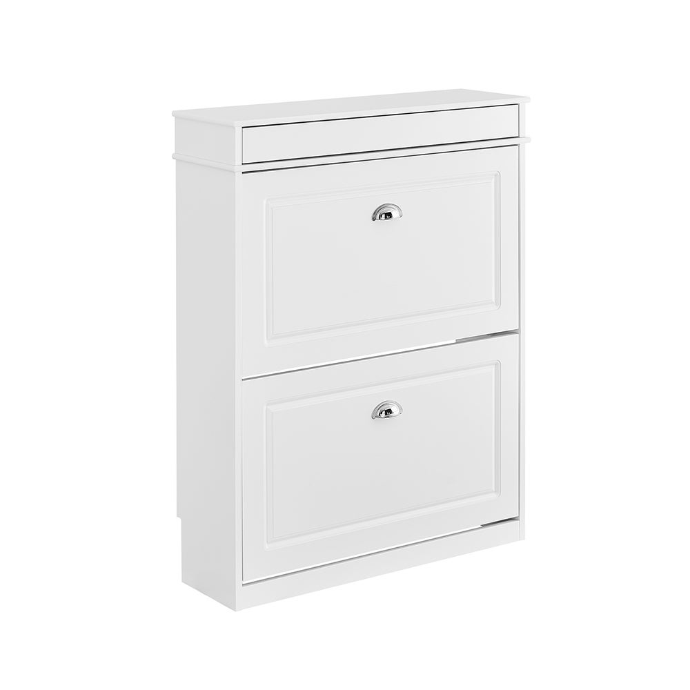SoBuy Szafka na buty z 1 szufladą Biały 75x24x96cm Klasyczny FSR78-L-W