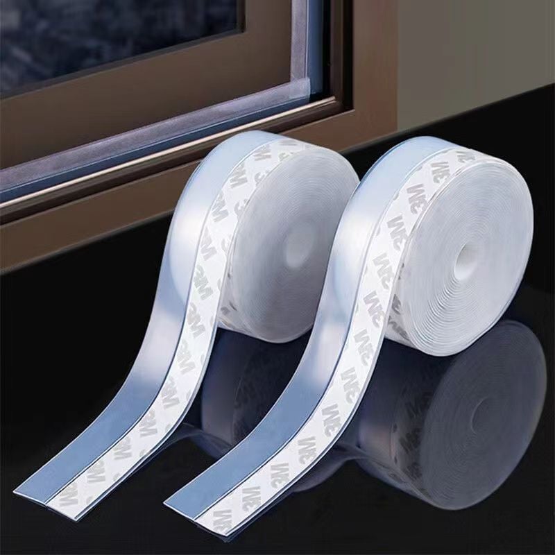 Tira de sellado de 5 m x 35 mm - Silicona transparente, resistente a la intemperie, impermeable, aislante para puertas y ventanas - 6