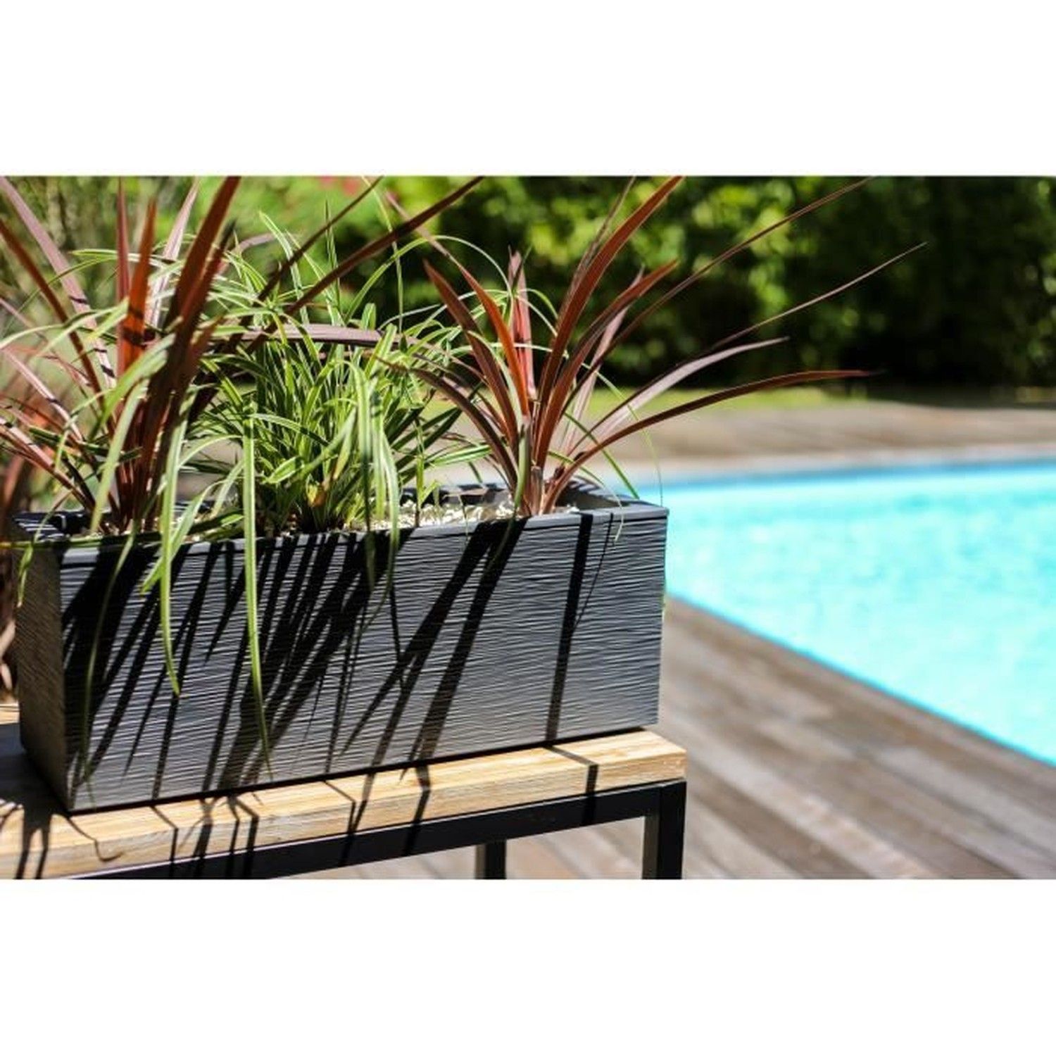 Balconnière rectangulaire Graphit Up 59 x 19,5 x 22,8 cm - 25 L - Gris anthracite - Eda - 6