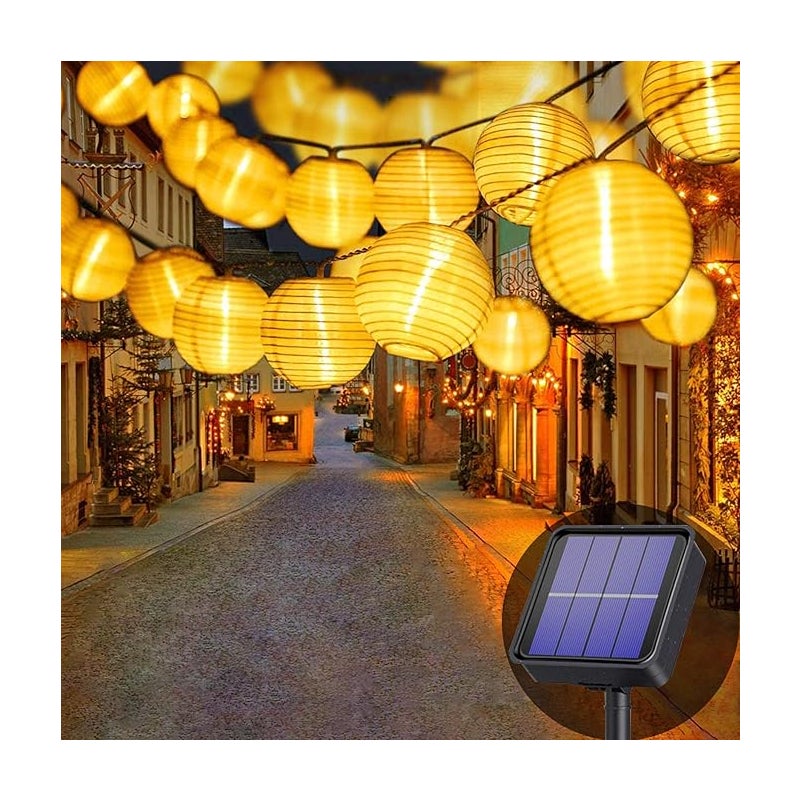 Zewnętrzna solarna girlanda świetlna m lampionów LED Wodoodporna Oświetlenie solarne ogrodu balkon dziedziniec wesele Boże Narodzenie imprezę biała