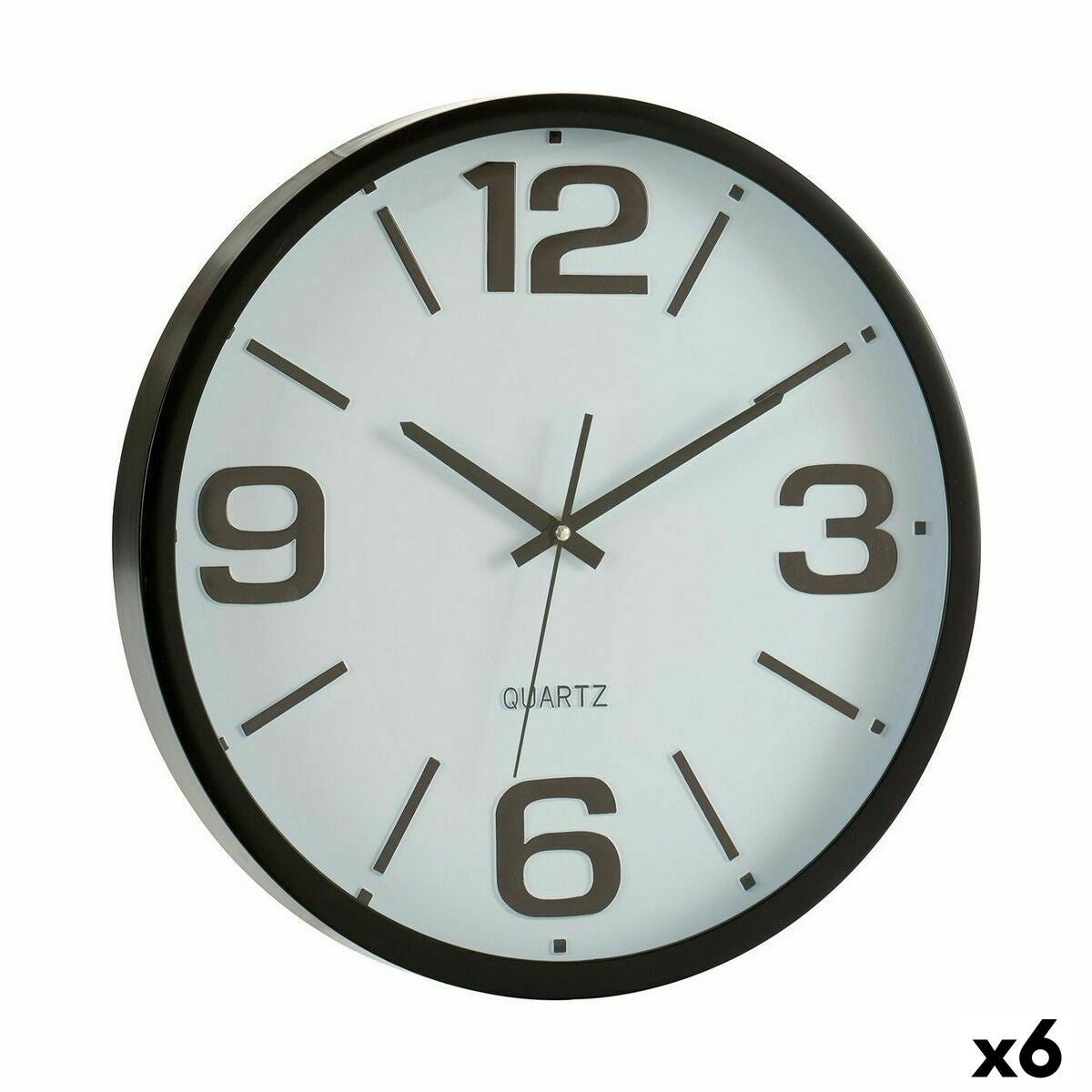 Reloj de pared cristal plástico 40 x 5 x 40 cm (6 unidades)