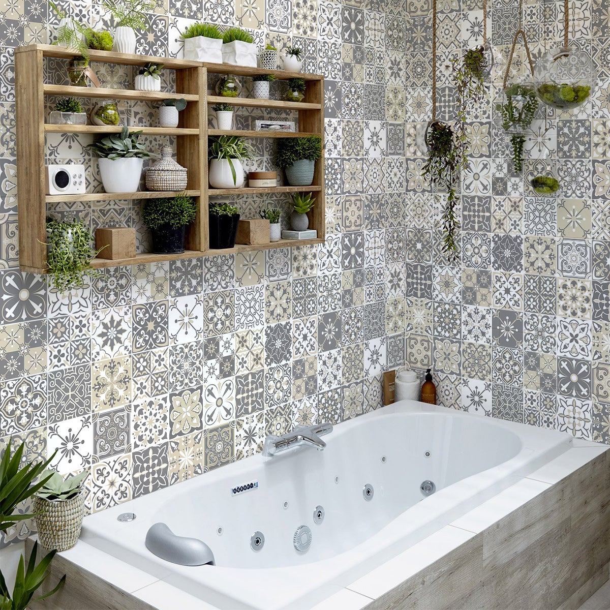 60 vinilo baldosas azulejos cristinia - adhesivo de pared - revestimiento sticker mural decorativo - 60stickers15x15cm