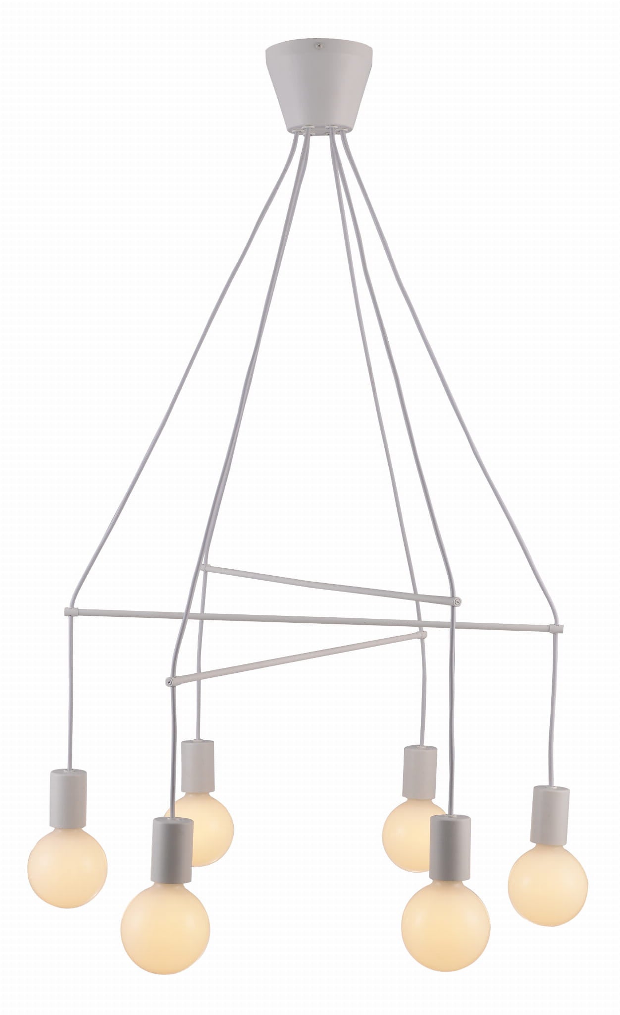 Lampa wisząca Alto biała 6xE27x40W wym: 95 x 67 x 67 cm metal Candellux