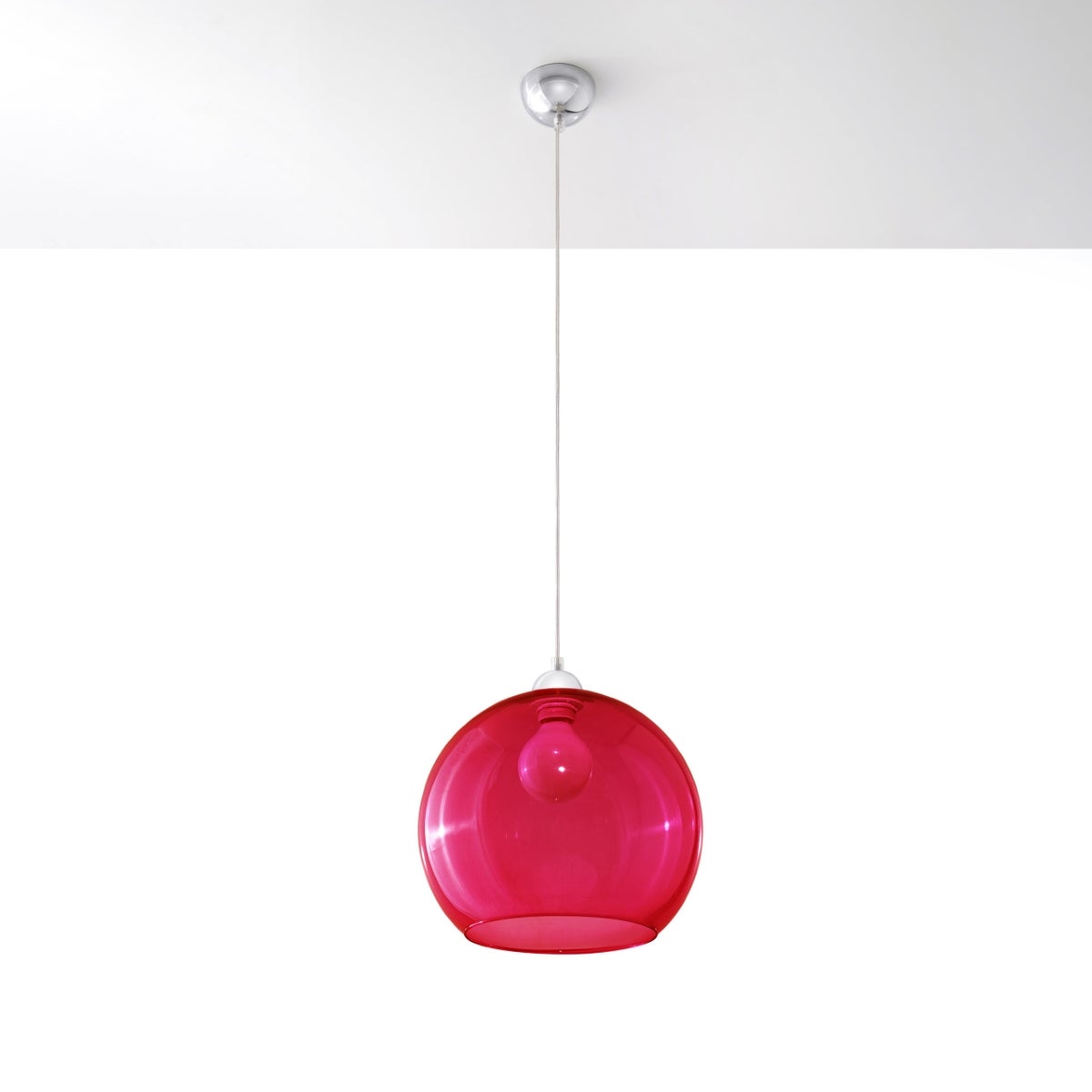 Lampa wisząca ESFERA czerwona LED 4000K - 30x30x120cm Sollux
